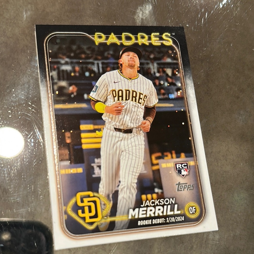 Topps Padres Rookie Card with Yellow and Black Accents
